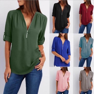 Gaoxin Casual Blouse Elegant Crew Neck Women's Top For Shopping
